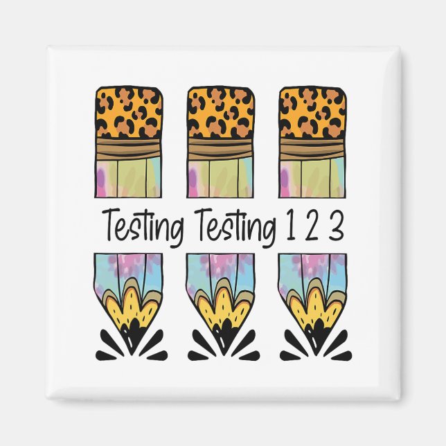 1 2 3 Test Day Shirt Test Day Teacher Test Magnet (Vorne)