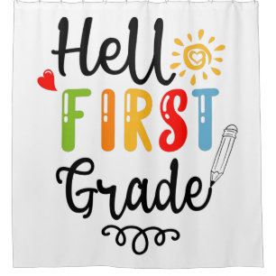 1/2 - Hallo Shirt erster Klasse, Student erster Kl Duschvorhang