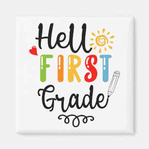1/2 - Hallo Shirt erster Klasse, Student erster Kl Magnet