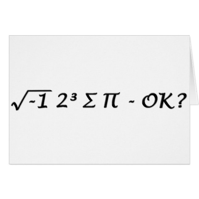 ³ √-1 2 ∑ ∏ - ich aß irgendein Torten-O.K.? (Vorderseite (Horizontal))