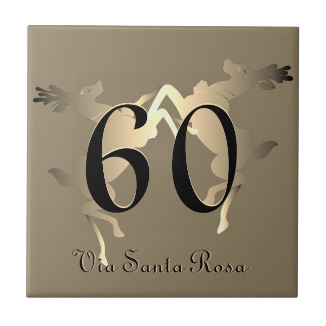 1-2-stellige Hausnummer und Straße Fliese (Vorderseite)