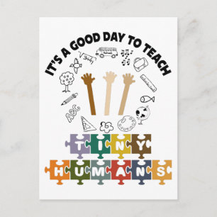 1/4, Es ist ein guter Tag, um kleine Menschen zu u Postkarte