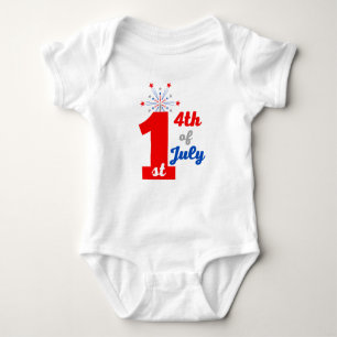 1. 4. Juli Patriotischer Amerikaner Baby Strampler