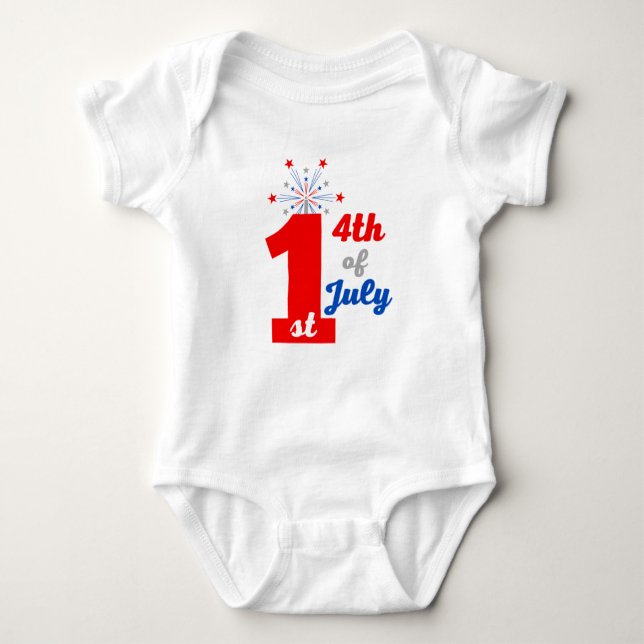 1. 4. Juli Patriotischer Amerikaner Baby Strampler (Vorderseite)
