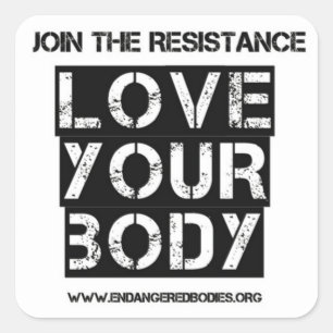 1,5" Liebe Ihr Körper-Aufkleber Quadratischer Aufkleber