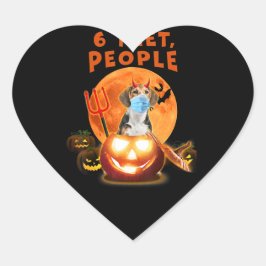 1,5 m, Leute Beagle mit MaskenHalloween-Geschenk Herz-Aufkleber