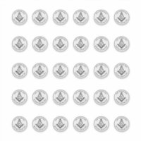 1,5" Masonic Square und Compass Stickers 30 Count