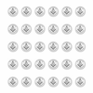 1,5" Masonic Square und Compass Stickers 30 Count Aufkleber