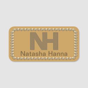 1,5" Natasha Hanna Gold-Bling-Namensschild  Namensschild