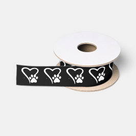 1.5 PawPrint und HerzMultifunktionsleiste Satinband