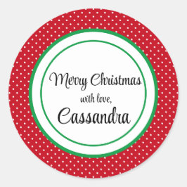 1.5" Sticker Weihnachten Rot weiße Schweizer Punkt