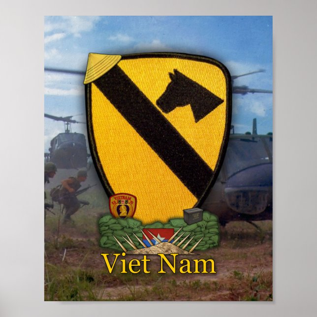 1. 7. Cavalry Air Cav Vietnam Nam War Patch Poster (Vorne)