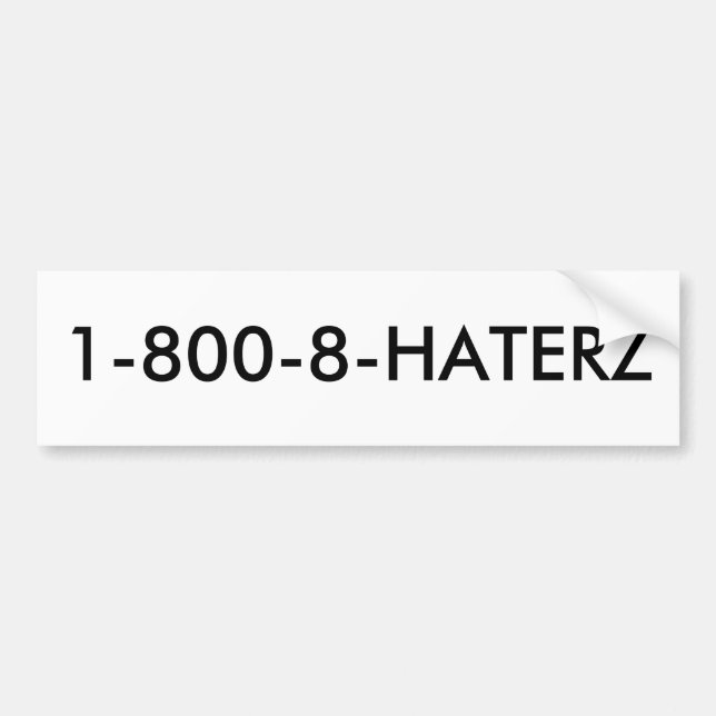 1-800-8-HATERZ AUTOAUFKLEBER (Vorne)