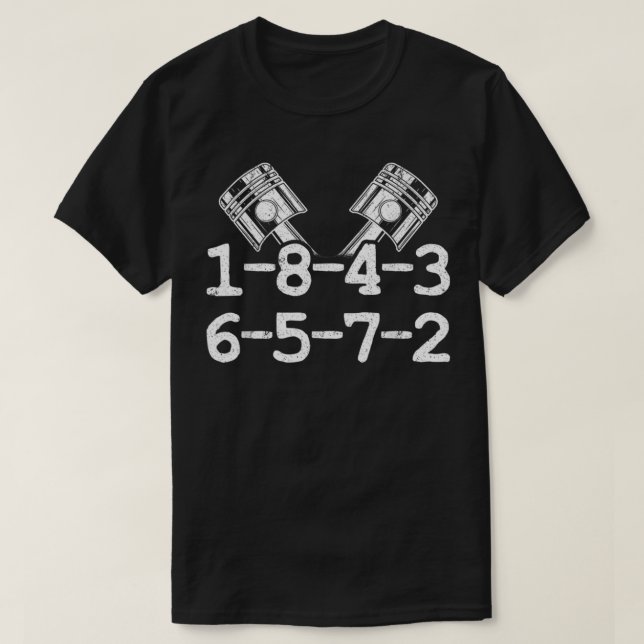 1-8-4-3-6-5-7-2 Bestellen Sie Big Block Motor Car T-Shirt (Design vorne)