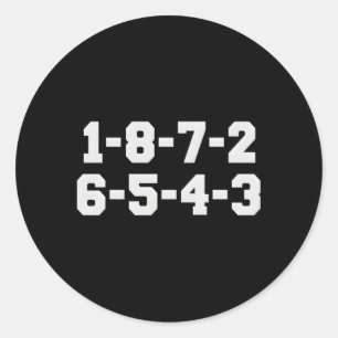 1-8-7-2-6-5-4-3 RUNDER AUFKLEBER