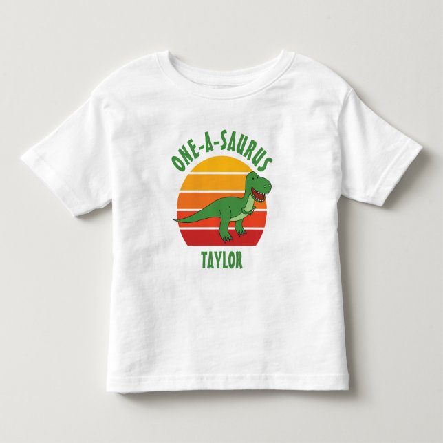 1-A-Saurus 1. Geburtstag Dinosaurier Geschlecht ne Kleinkind T-shirt (Vorderseite)