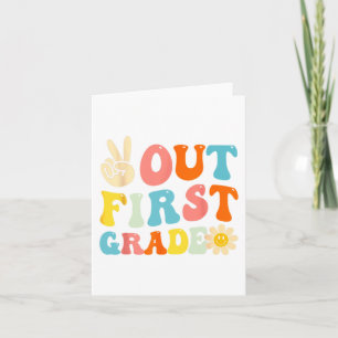 1. Abschluss letzter Schultag Groovy Karte