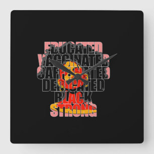 1 African American Woman Equality Black Strong Pro Quadratische Wanduhr