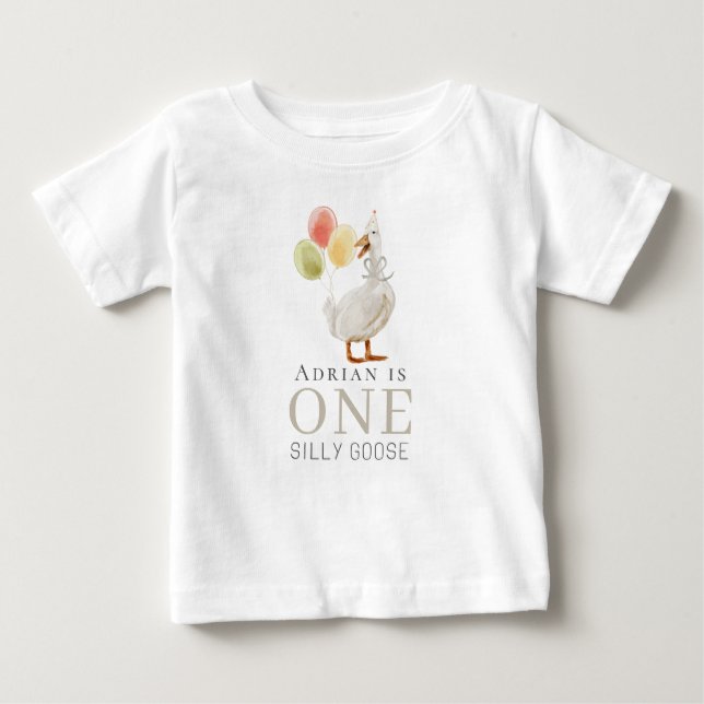 1. Alberne Gänsebeige 1. Geburtstag Baby T-shirt (Vorderseite)