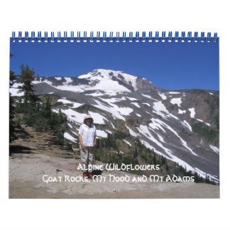 1, Alpine Wildblumen Ziegengestein, Berg Hood und  Kalender