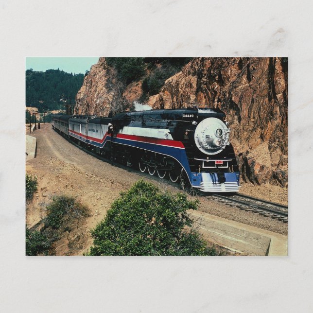 1 American Freedom Train (SP) 4449, Cape Horn, CA Postkarte (Vorderseite)