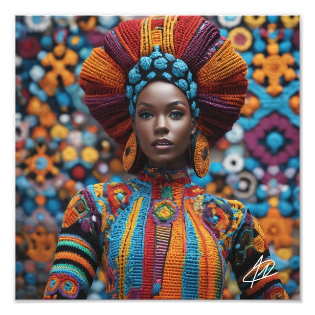 1. Android Black Woman Premium Foto Print (Vorne)