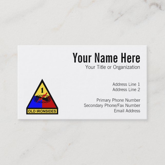 1. ANZEIGE alter Ironsides-Flecken Visitenkarte (Vorderseite)