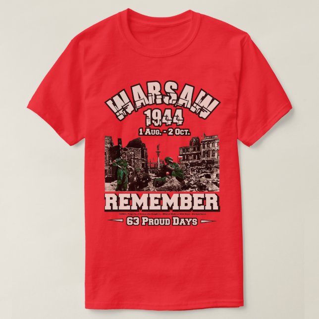 1. August 1944 Warschauer Aufstand T-Shirt (Design vorne)