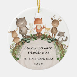 1. Baby Erste Weihnachtswaldtiere Keramik Ornament