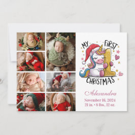 1. Baby Weihnachten 7 Foto Rosa Gold Einhorn