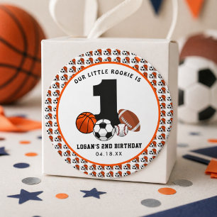 1 Ball Sport Thema Jungen 1. Geburtstag Runder Aufkleber