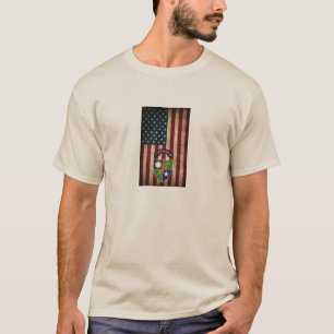 1. Bataillon - 75. Ranger American Flag T - Shirt