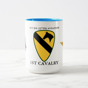 1. BATTALION 227. LUFTVERKEHR 1. KAVALRY  ZWEIFARBIGE TASSE