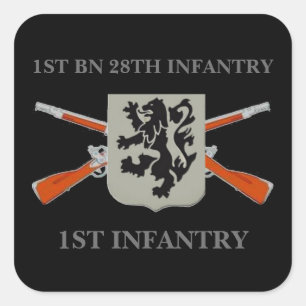 1. BATTALION 28. INFANTRIE 1. INFANTRIEBSSCHALTER QUADRATISCHER AUFKLEBER