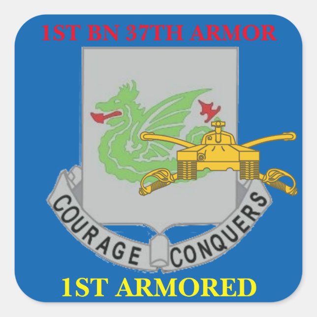 1. BATTALION 37. ARMOR 1. ARMORED STICKERS (Vorderseite)