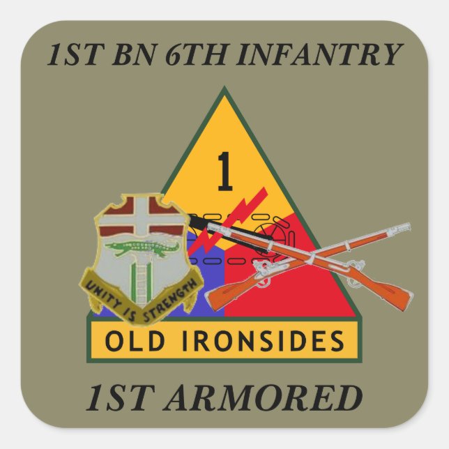 1. BATTALION 6. INFANTRIE 1. ARMORED STICKERS (Vorderseite)