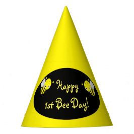 1. Bee Day Happy Birthday Partyhütchen