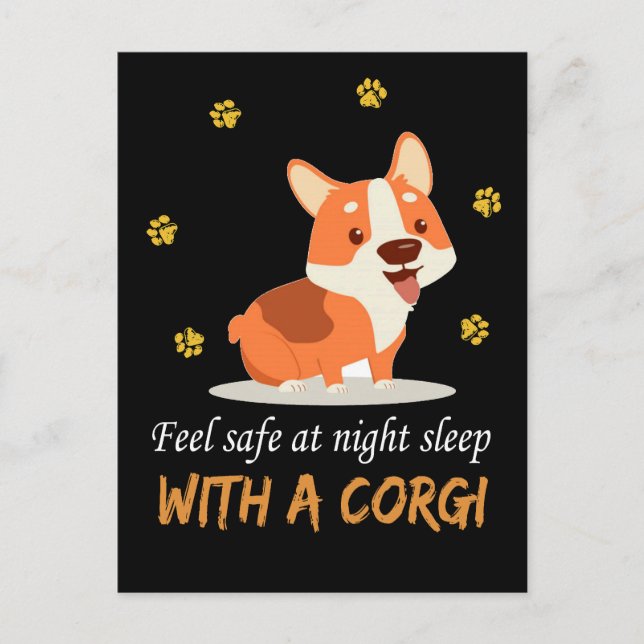 1 Bei Nacht schlafen Sie sicher mit einem Corgi Postkarte (Vorderseite)