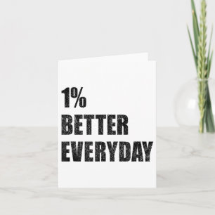 1% besser jeden Tag Motivationszitat Inspirierend  Karte