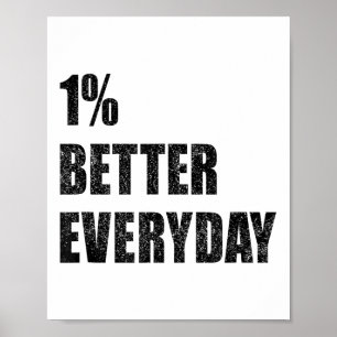 1% besser jeden Tag Motivationszitat Inspirierend Poster