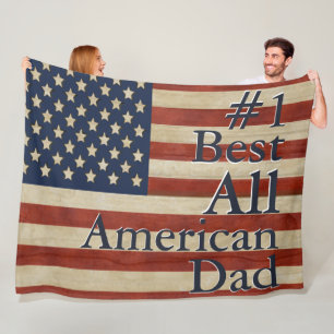 #1 Bestes amerikanisches Vater, USA Staaten-Flag Fleecedecke