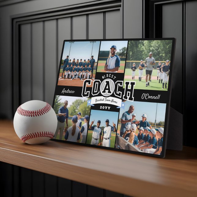#1 Bestes Coach-Team-Foto-Collage-Dankeschön-Gesch Fotoplatte (#1 Best Coach Team Photo Collage Appreciation Gift Plaque)