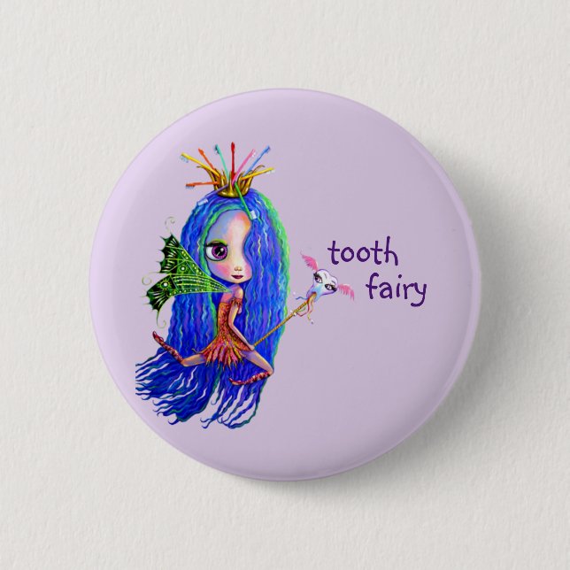 1. Besuch von der Tooth Fairy Crown Niedlicher Pin Button (Vorderseite)