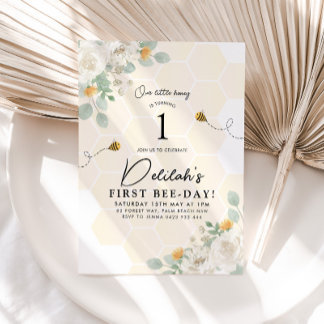 1. Bienentag Hummelmädchen Geburtstag Honig Blüte Einladung