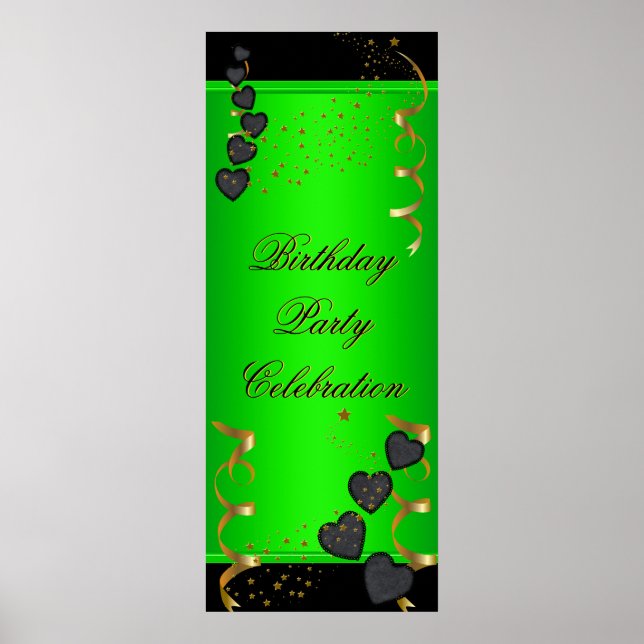1 Big Banner Geburtstagsparty Celebration Lime Gre Poster (Vorne)