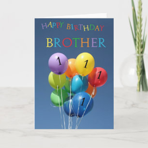 1. Birthday Card farbige Ballons Brother Karte