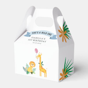 1. Birthday Forest Animals Lion Giraffe Geschenkschachtel