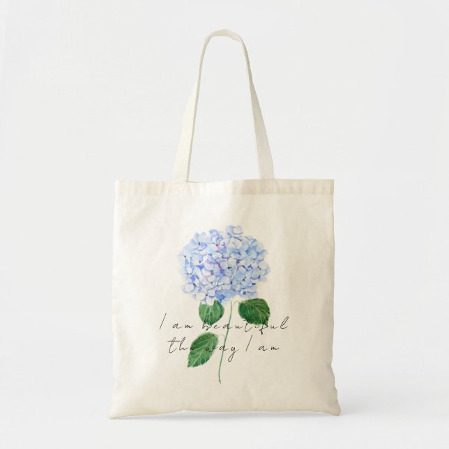 1 blaues lila Hydrangea-Tosack Tragetasche (Vorne)
