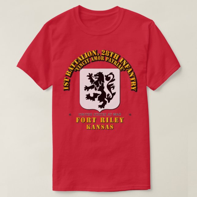 1. Bn 28. Infanterie Ft Riley KS T-Shirt (Design vorne)