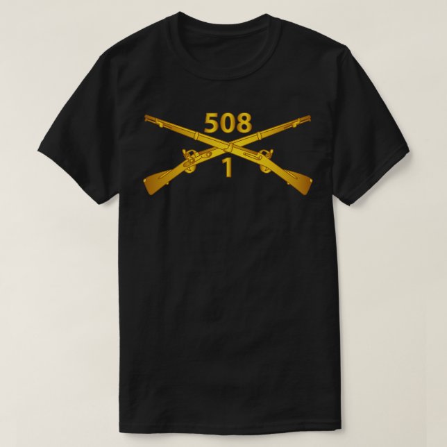 1. Bn 508. Infanterie-Regiment-Zweigstelle Txt X T-Shirt (Design vorne)